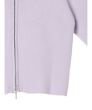 earth music&ecology 衿付きダブルＺＩＰカーディガン Lavender