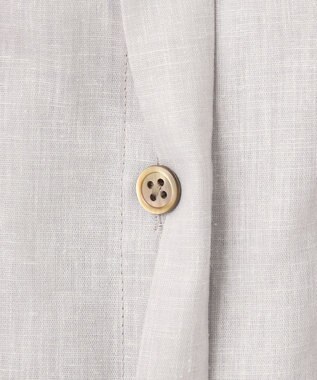 J.PRESS LADIES 【洗える・接触冷感・吸水速乾】麻SOLID バンドカラー シャツ ブラウス グレージュ系