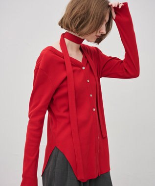 uncrave ヴィンテージリブ 2WAYトップス レッド