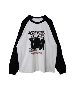 WEGO 【ユニセックス着用ITEM】ラグラングラフィックBIG　T（LS） ブラックその他