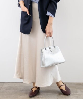 blancle メタリックレザー ワンハンドルフォーマルバッグ SILVER