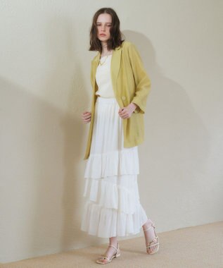 YECCA VECCA アシメラッフルスカート Off White