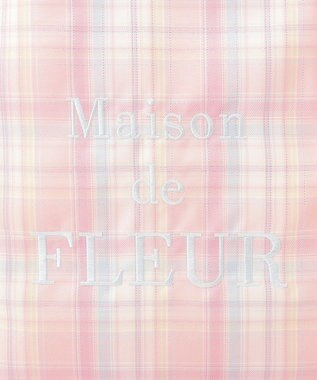 Maison de FLEUR ブランドロゴ刺繍チェックスクエアトート Pink