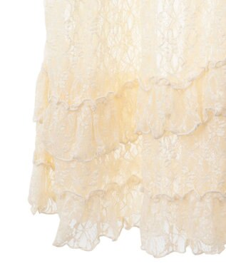 earth music&ecology ２ｗａｙレースレイヤードスカート Light Yellow