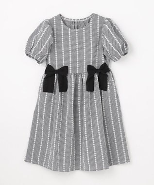 ANY KIDS 【洗濯機可能】サッカー ストライプワンピース ブラック