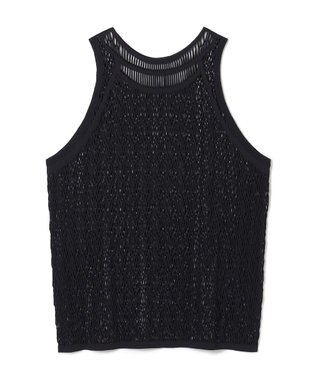 Chacott 【ノーソーイングニット】ランダムメッシュニットタンクトップ ブラック