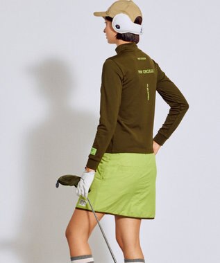 PW CIRCULUS 【裏起毛であたたか】【WOMEN】CATモチーフ  裏起毛ロングスリーブモックネックT   ゴルフウェア レディース カーキ系