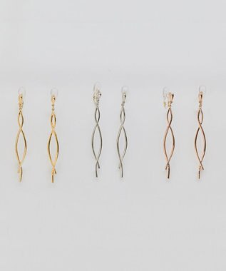 Phoebe 【痛くないシリーズ/金属アレルギー対応】スウィングクリスタルループフィットイヤリング　シャンパンゴールド シャンパンゴールド