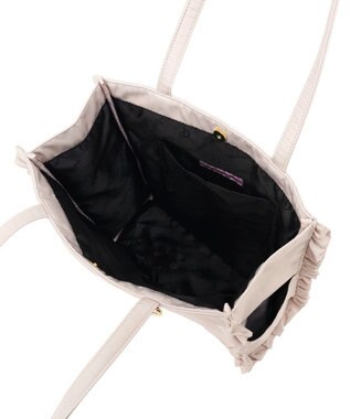 Maison de FLEUR 撥水加工フリルスクエアトートバッグ Grayish Pink