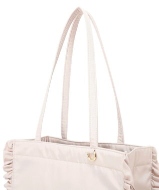 Maison de FLEUR 撥水加工フリルスクエアトートバッグ Grayish Pink
