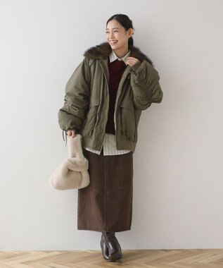 Green Parks ・ｓｗｉｎｇ　ｂｙ　ティペット付ミリタリーブルゾン Khaki