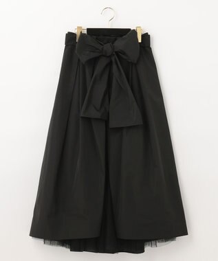 GRACE CONTINENTAL ブラックタフタオーバースカート ブラック