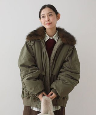 Green Parks ・ｓｗｉｎｇ　ｂｙ　ティペット付ミリタリーブルゾン Khaki