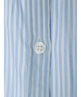 CRAFT STANDARD BOUTIQUE インド綿バンドカラーワンピース Stripe Sax