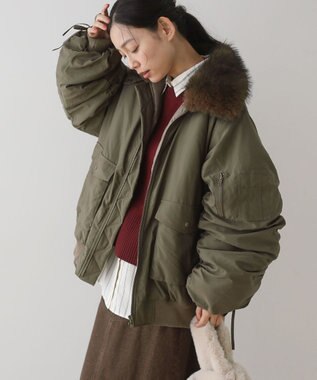 Green Parks ・ｓｗｉｎｇ　ｂｙ　ティペット付ミリタリーブルゾン Khaki