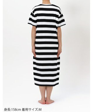 WACOAL ワコール_リラックス＆スリープ ネグリジェ 4分袖 綿100%(本体) PEANUTS スヌーピー ロング丈(ふくらはぎ付近) レディース FNT156 /ワコール ブラック