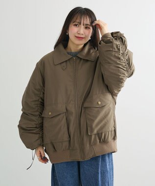 Green Parks ・ｓｗｉｎｇ　ｂｙ　ティペット付ミリタリーブルゾン Brown