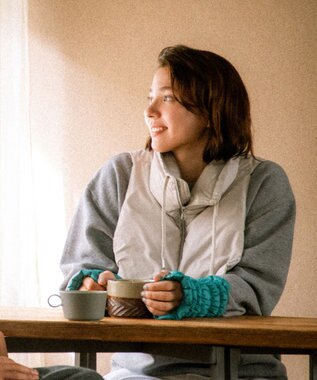 KWD 【日本製】STAND COLLAR DOWN PARTS グリーンダウン スタンドカラーダウンパーツ グレージュ