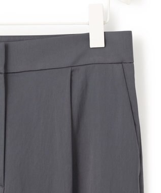 ICB 【接触冷感・UVケア・洗える】 ヴィスコースナイロンサテン ワイドパンツ チャコール系