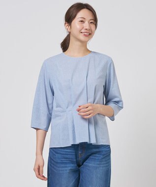 J.PRESS LADIES L リネンminiチェック プルオーバー ブラウス