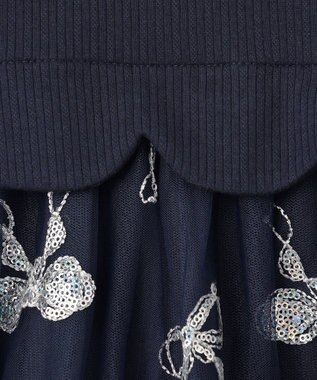 ANY KIDS ドッキングチュールワンピース ネイビー×ネイビー