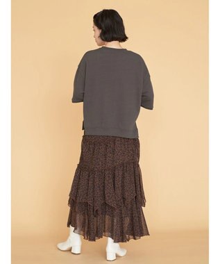 AMERICAN HOLIC 丈違いティアードフリルギャザースカート Brown