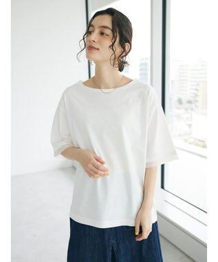 CRAFT STANDARD BOUTIQUE 【ＵＶカット】布帛切り替えプルオーバー Off White