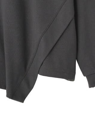 earth music&ecology マルチウェイショルダースリットトップス Charcoal Gray