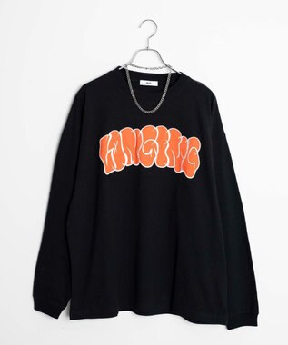 WEGO 【SETITEM】アクセ付きグラフィックロンT ブラック