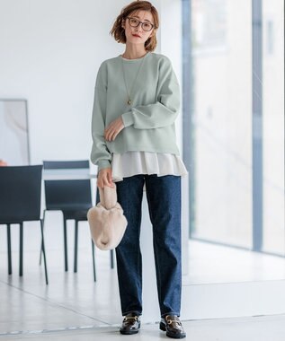 23区 フェイクファー チェーン バッグ アイボリー系