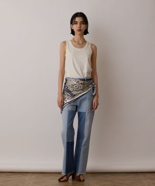 GRACE CONTINENTAL フラワーペイズリースカーフ ネイビー