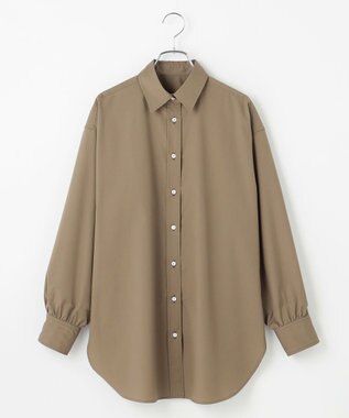 #Newans 【洗濯機可】ロールアップカフスシャツ カーキ