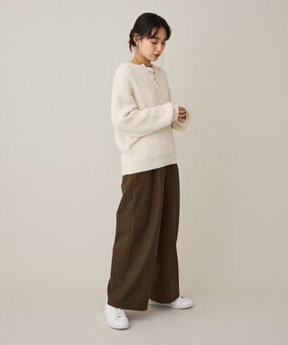 CRAFT STANDARD BOUTIQUE ネップヘンリーネックニットプルオーバー Ivory