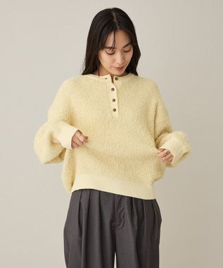 CRAFT STANDARD BOUTIQUE ネップヘンリーネックニットプルオーバー Light Yellow