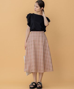 組曲 S ラメシアーチェック スカート ピンク系3