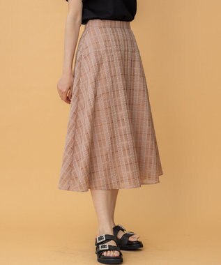組曲 S ラメシアーチェック スカート ピンク系3