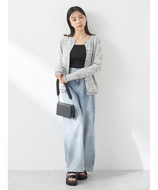 earth music&ecology メランジリブカーディガン（ｇｒａｙ） Gray Mixture