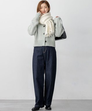 23区 【見上愛さん着用】ブラッシュドエアーウール ニット マフラー ホワイト系