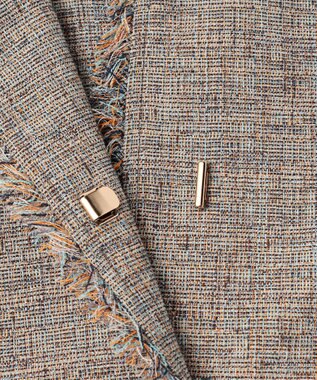 23区 【先行予約】リネンライクブッチャー フリンジノーカラージャケット ダークブラウン系