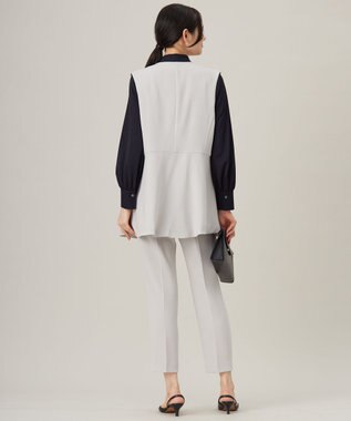 自由区 L 【セットアップ対応・洗える】トリアセダブルクロス ジレ ライトグレー系