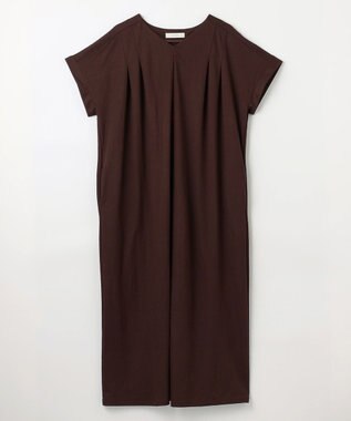 ANY 【洗濯機可/ストレッチ】ナチュラルワッシャーワンピース ブラウン