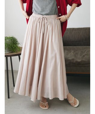 CRAFT STANDARD BOUTIQUE コットンボイルギャザースカート Gray Beige