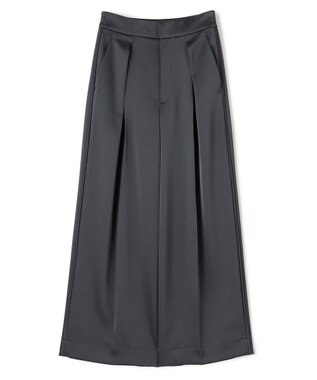 uncrave シャイニーダブルサテン ワイドパンツ スレート