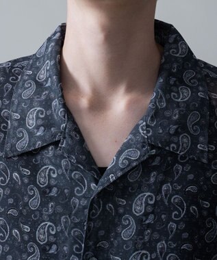 WEGO メッシュパターンオープンカラーシャツ（SS） 柄1