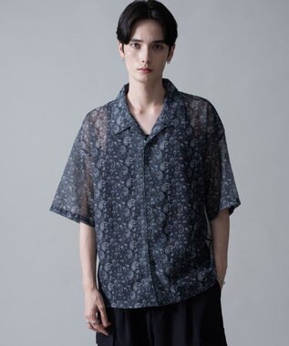 WEGO メッシュパターンオープンカラーシャツ（SS） 柄1