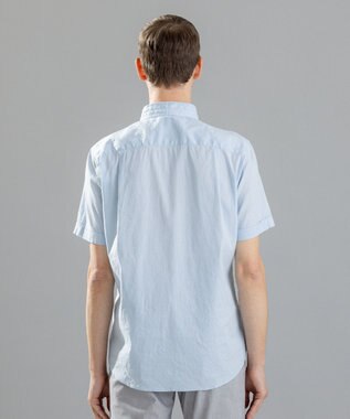 JOSEPH HOMME リネンストレッチブロード 　ウィングカラー半袖シャツ スカイブルー系
