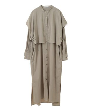CRAFT STANDARD BOUTIQUE レイヤード風シャツワンピース Gray Beige