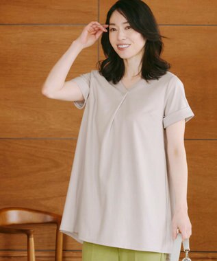 Tiaclasse 【UVカット・吸水速乾】 “きれい見え” バックフレアチュニック グレージュ