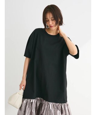 Green Parks ・ＥＬＥＮＣＡＲＥ　ＤＵＥ　メタリック切替ＴＥＥワンピ Black