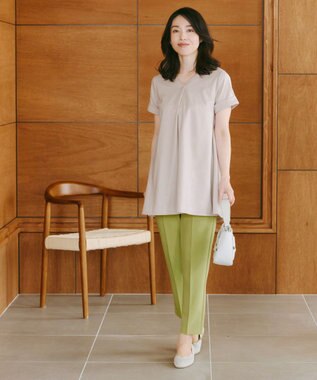 Tiaclasse 【UVカット・吸水速乾】 “きれい見え” バックフレアチュニック グレージュ